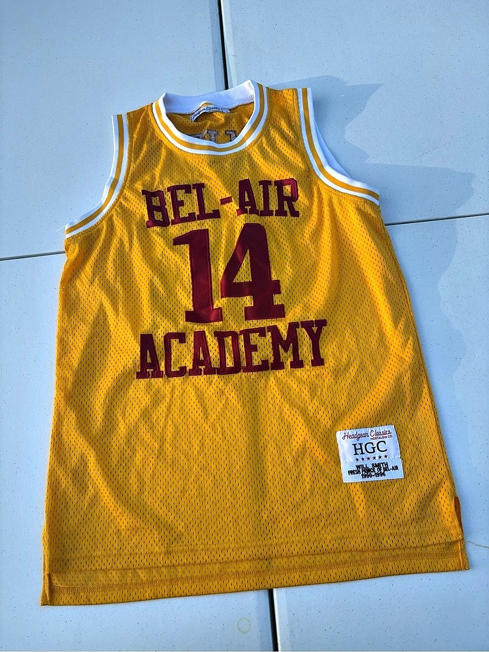 Headgear Classics Bel-Air Academy #14 Will Smith Basketball Jersey Yellow & Red